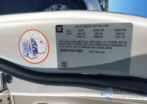 2009 Cadillac Dts 1Sc из США, поврежденный, VIN 1G6KD57Y89U142823